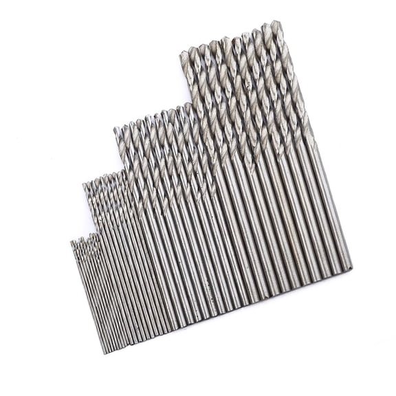 OULII 40Pcs Micro Drill Bits in Plated Silver, Round Tip Hss for Electronics Work and Metal