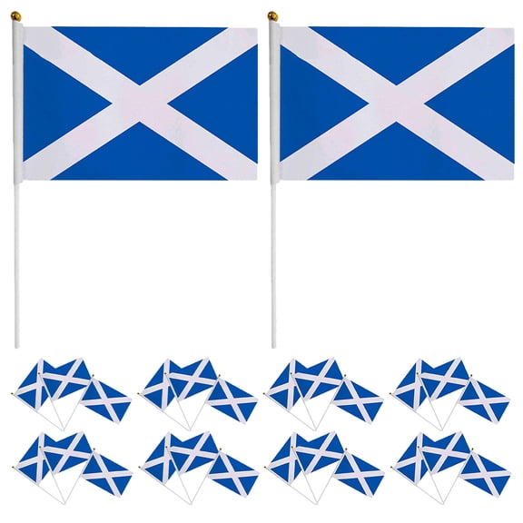OULII Multi Scottish Handheld Flags for Party Lightweight Polyester 40Pcs
