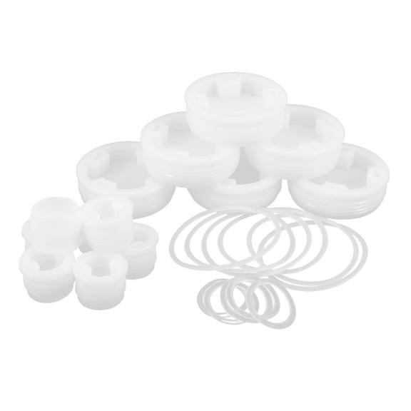OULII 40Pcs Durable Plastic Leak Proof Drum Caps White for Chemical Bucket and Oil Barrel Use