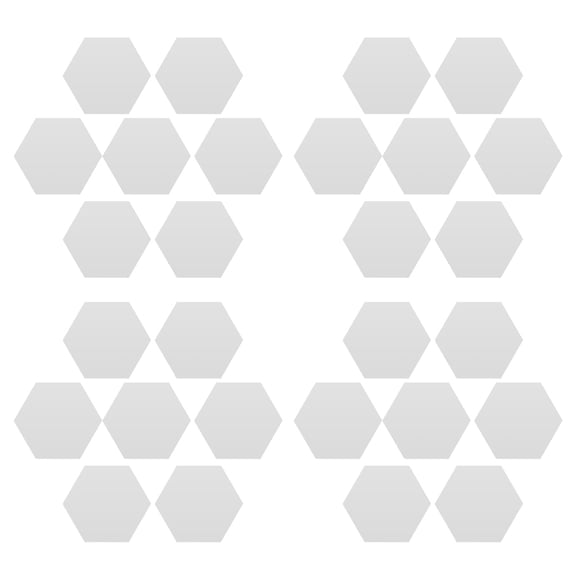 OULII 48Pcs Plated Silver Hexagonal Mirror Wall Stickers Self Adhesive Decorative Mirror Tiles