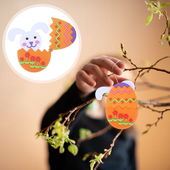 OULII Easter Kids Ornament Making Kit, Craft Material Set with 4 Assorted Colors for Creative Fun