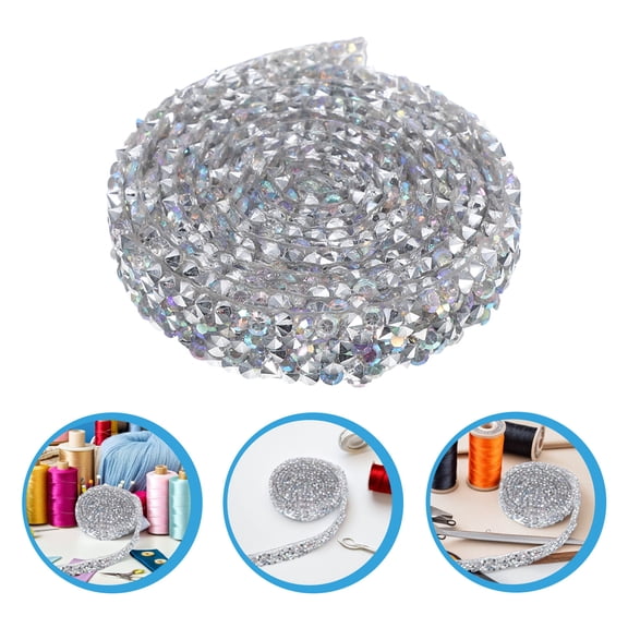 OULII Rhinestone Trim For Fabric Silver Embellishments 4Set For DIY Projects Wedding Party Decorations