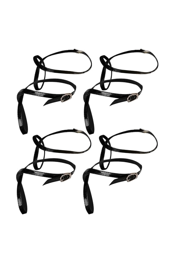 4Pairs Black Anti Loose Shoe Straps for High Heels Adjustable Buckled Ankle Straps with Cross Design