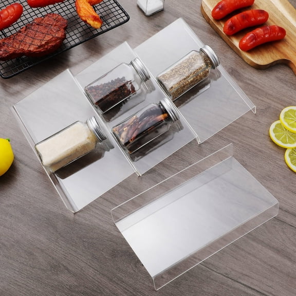OULII Transparent Acrylic Spice Rack, Expandable and Compact for Tidy Kitchen Drawers