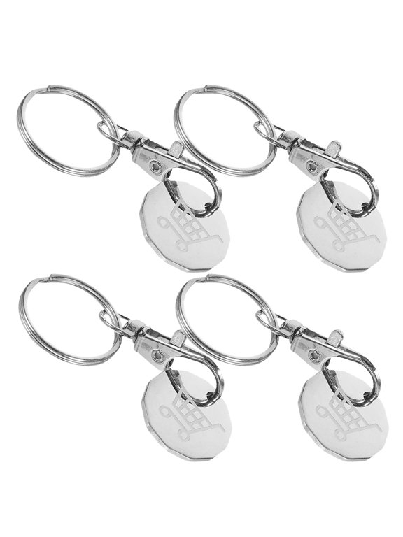 4-Pack Assorted Color Trolley Token Key Portable Keychain Accessories for Shopping Carts