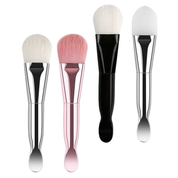 OULII 4Pcs Face Mask Brush Assorted Colors Smooth Silicone Facial Mask Applicator for Home Use