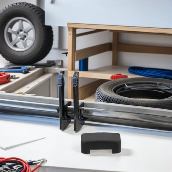 OULII 4Pcs Black Car Rear Seat Slide Rail Protector Covers Easy Install Anti Kick Design