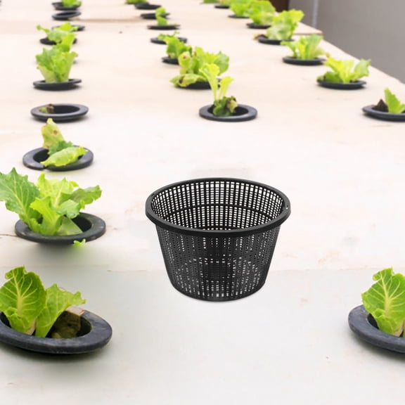 OULII 4Pcs Large Black Mesh Net Pots for Hydroponic System and Outdoor Plant Growing