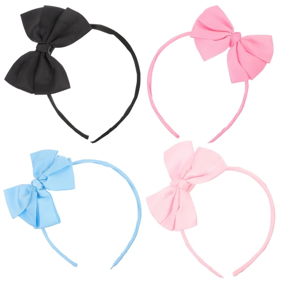 OULII 4Pcs Creative Headbands Bowknotted Hair Band Fabric Black Fashion Accessory for Headdress Going Out
