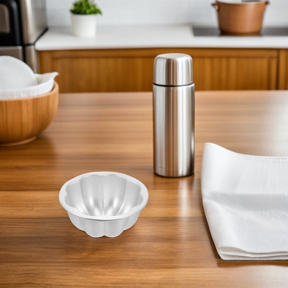 OULII Pumpkin Shaped Baking Dish Metal Pudding Moulds Easy Release 4Pcs