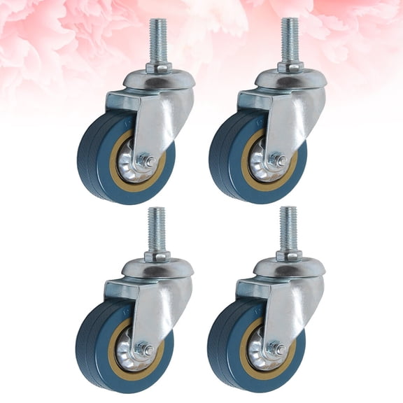 OULII 4Pcs Shock Absorbing PVC Industrial Caster Swivel Castor Rolling Wheel with Brake Assorted Color
