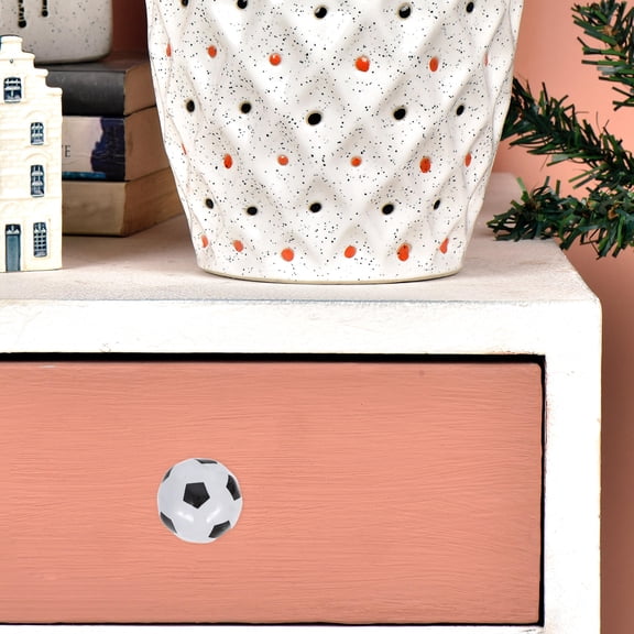 OULII 4Pcs Ceramic Soccer Cabinet Knobs Sports Theme Porcelain Drawer Pulls for Furniture
