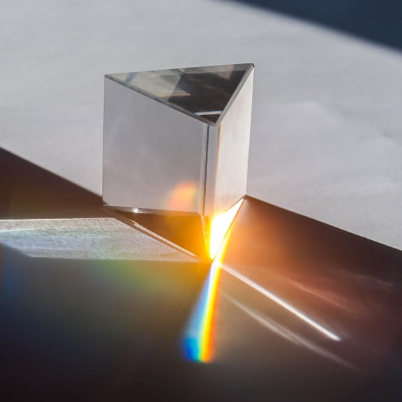 OULII 4Pcs Clear Triangular Prism Glass for Teaching Photography and Research