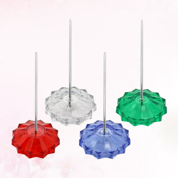 OULII 4Pcs Note Holder Metal Bill Fork with Plastic Base Straight Rod Receipt Storage for Desk