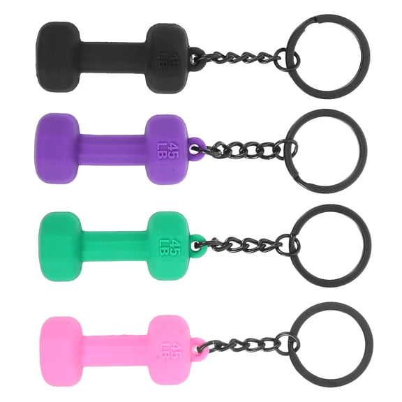 OULII 4Pcs Detachable Mini Barbell Keychain Stylish Rubber Backpack Keychain For Outdoor Fitness And Daily Use