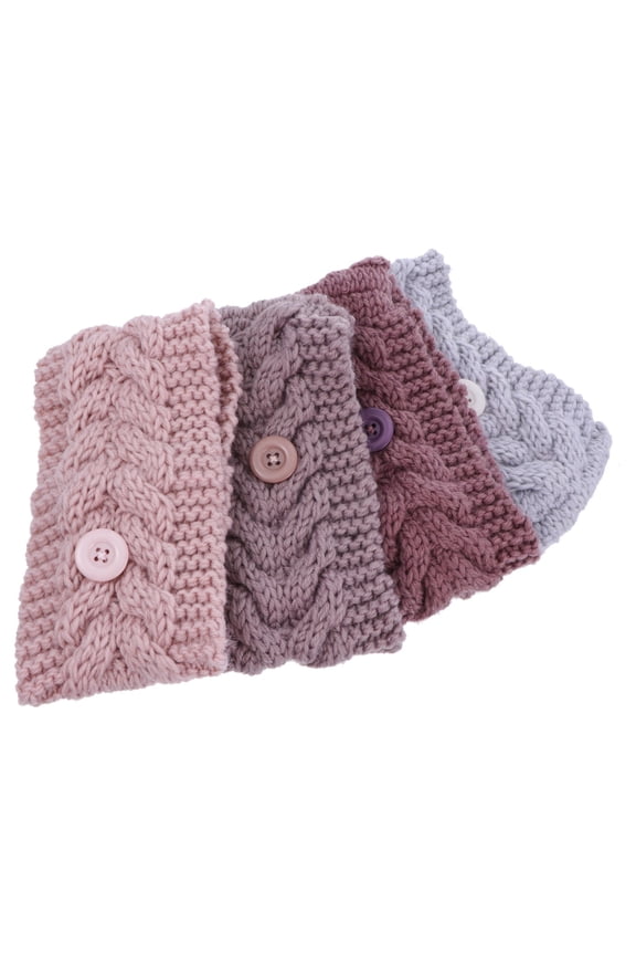 4Pcs Ear Protection Holder Braided Headband for Face Mask Assorted Color Winter Use Women