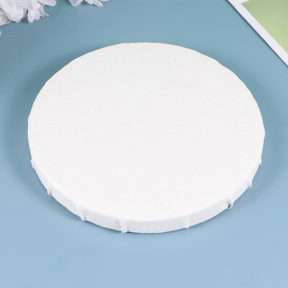 OULII 4Pcs White Round Art Panels Canvas Frame Set for Drawing Use with Versatile Media