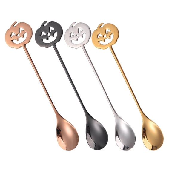 OULII  Ergonomic Handle Stainless Steel Artistic Coffee and Dessert Stirring Spoons 4Pcs