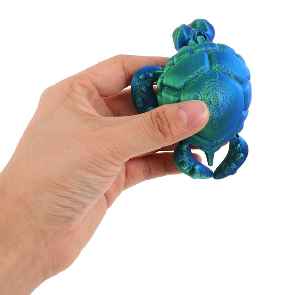 OULII 4-Pack Flexible Sea Turtle Toys Green Plastic Figurines for Home Decor, Stress Relief and Collectors