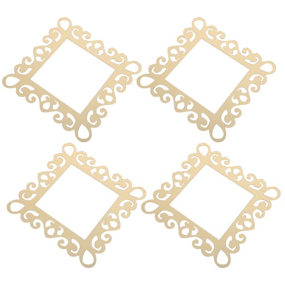 OULII 4Pcs Golden Acrylic Mirror Switch Plate Covers Self Stick Decorative Outlet Frame