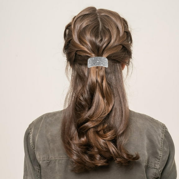 OULII 4Pcs Elastic Black Rhinestone Hair Ties Ponytail Holders for Everyday Style and Travel