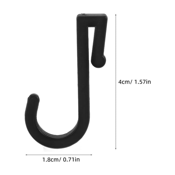 OULII 4Pcs Plastic J Hooks Black for Hanging Plants Towels and Bags in Kitchen