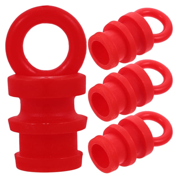 OULII Durable Red Pe Warning Post Caps for Traffic Safety Cones 4Pcs