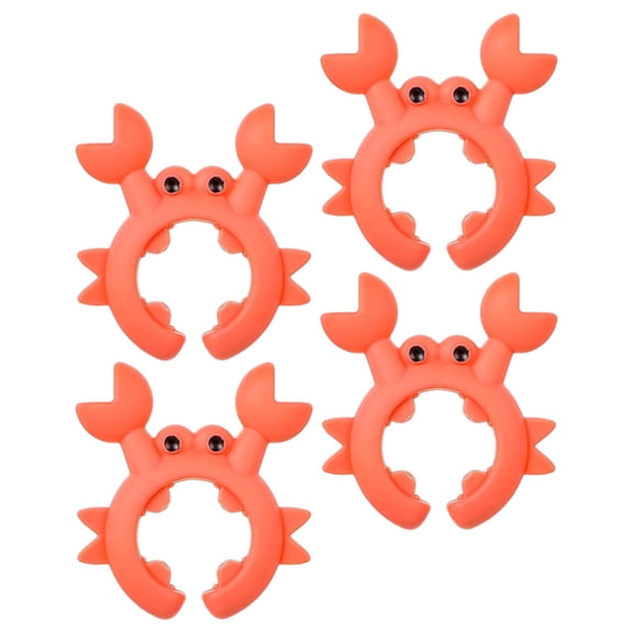 OULII 4Pcs Crab Designed Cooking Spoon Holder with Anti Spill Lid Rest in Orange