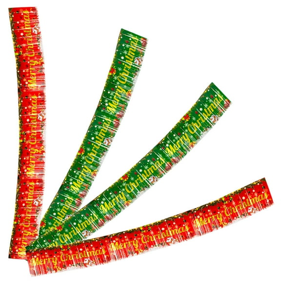 OULII 4-Pack Party Fringe Banner with Shiny Tinsel Backdrop, Colorful Festival Decorations for Birthday, Wedding, and Special Celebrations