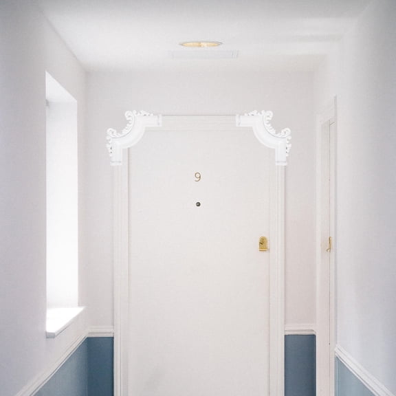 OULII 4Pcs Premade Wainscoting Panels Wall White PVC Decorative Corner Moldings