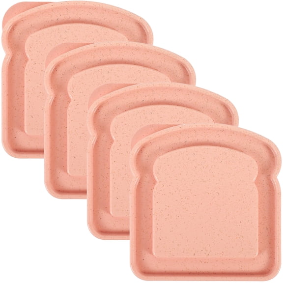 OULII Snack Box Container Picnic Boxes Pink Bamboo Fiber 4Pcs