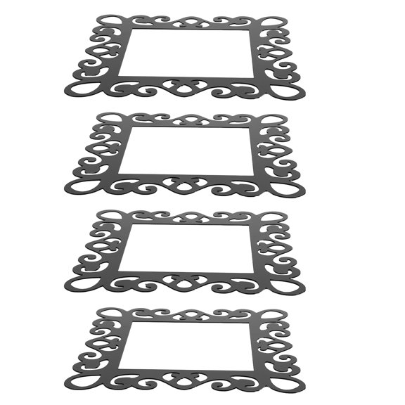 OULII 4Pcs Self Adhesive Mirror Switch Plate Covers Acrylic Outlet Frame Stickers for Living Room