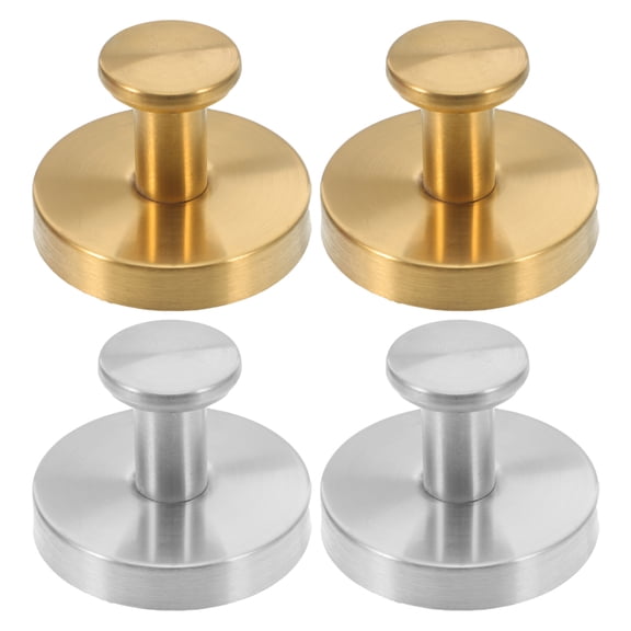 OULII 4pcs Self Adhesive Coat Hook Stainless Steel Assorted Color Strong Suction for Home Organization