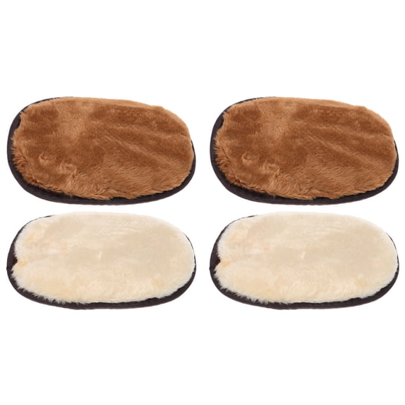 OULII 4Pcs Shoe Polishing Gloves for Cleaning with Soft Faux Lambswool Material and Ergonomic Design