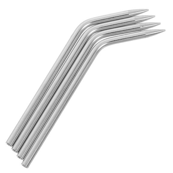 OULII Curved Sewing Needle Silver Stainless Steel for Paracord Crafting 4Pcs