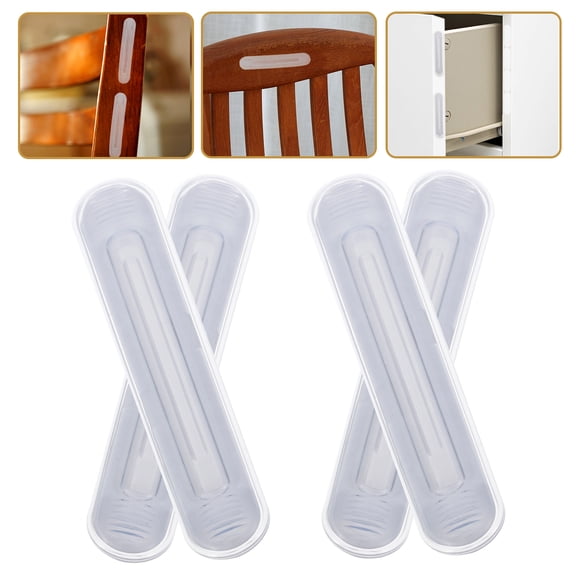 OULII 4Pcs Clear Adhesive Wall Protectors for Cabinet Doors Chairs and Shower Doors