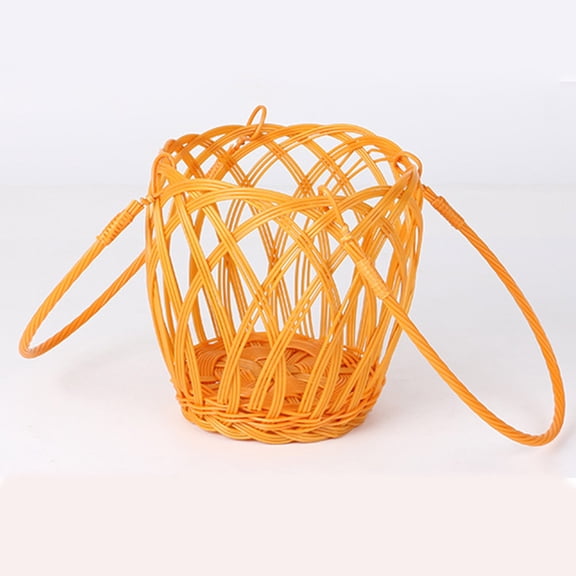 OULII 4Pcs Vintage Imitation Rattan Wine Holder Light Brown Solid Wire Reinforced Design