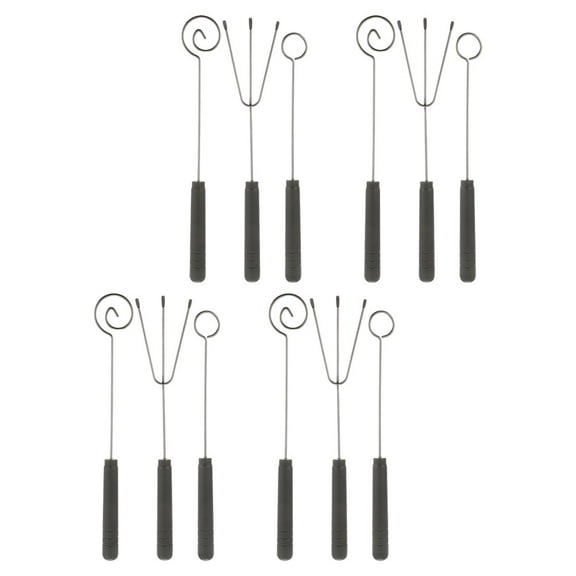 OULII 4Sets Plated Silver Fondue Forks Stainless Steel for Chocolate Candy Dipper and Party Serving