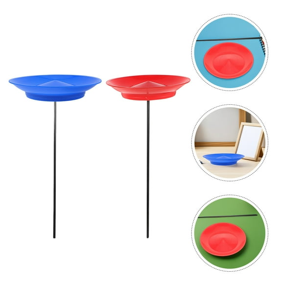 OULII 4Pcs Plastic Juggling Plates with Sticks Assorted Colors for and Stage Shows