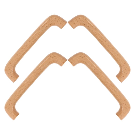 OULII 4-Pack Modern Wood Drawer Pull Handles with Screws, Smooth for Cabinets and Furniture