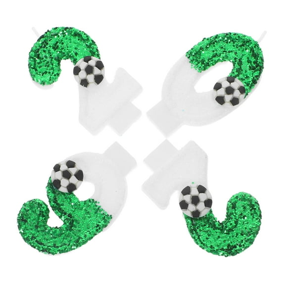 OULII Soccer Theme Party Decorations 2026 Number Candles 4Pcs