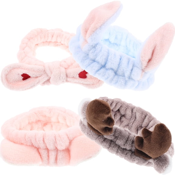 OULII 4pcs Headband for Makeup in Fabric for Women in Assorted Color and Daily Life