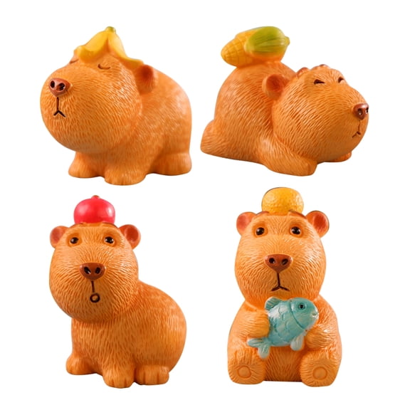 OULII  Multi-Color Resin Ocean Animal Figurines for Home Use 4Pcs