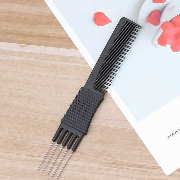 OULII Set of 4 Rat Tail Combs with Metal Design, Ideal for Home Use and Family Styling