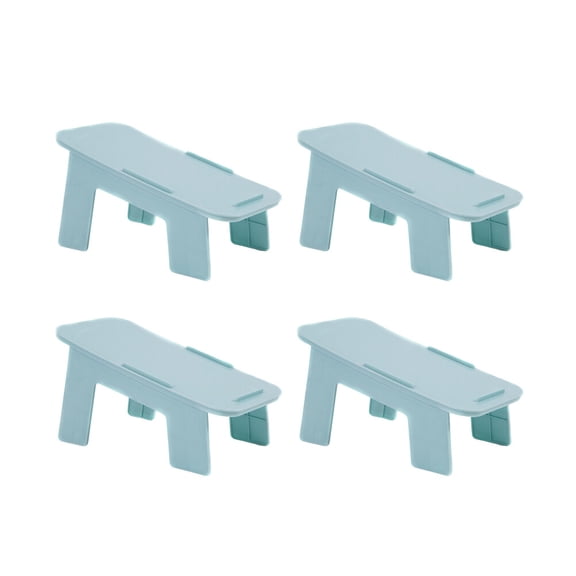OULII 4Pcs Blue Shoes Accessories Double Layers Rack for Space Saving Storage