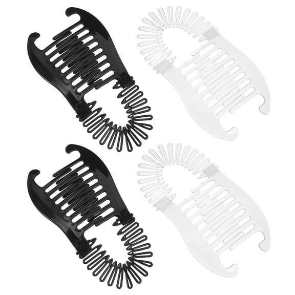 OULII 4pcs Black Banana Clips For Women Hair Accessories Daily Outings Secure Grip