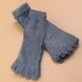 thumbnail image 1 of OULII 5 Pairs Mens Cotton Socks with Five Finger Design for Walking and Running Light Grey, 1 of 8