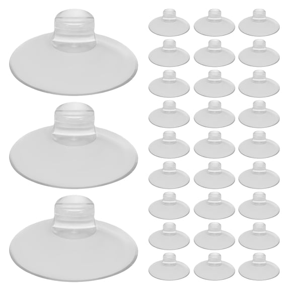 OULII 50Pcs Clear Plastic Suction Cup Hooks with Cable Management for Home Use