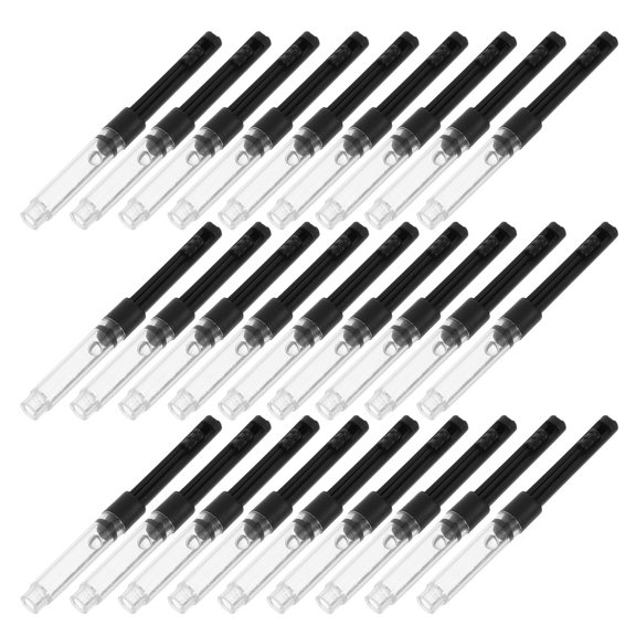 OULII 50Pcs Black Fountain Pen Converter for Refillable Ink Cartridge and Piston Filling Systems