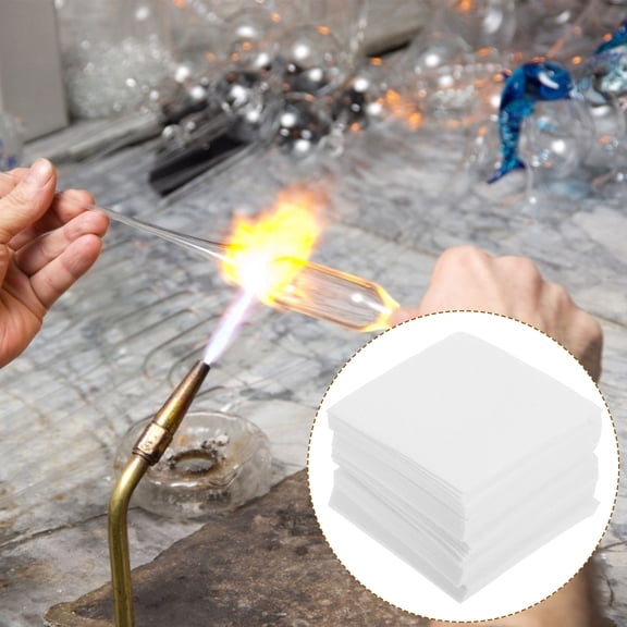 OULII 50Pcs Ceramic Fiber Gasket Paper for Microwave Kiln High Temperature Insulation and Fireproof DIY Pottery